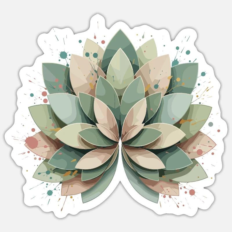 Pastellige Sukkulente Rosette - Sticker Größe S (10 x 10 cm) - Mattweiß