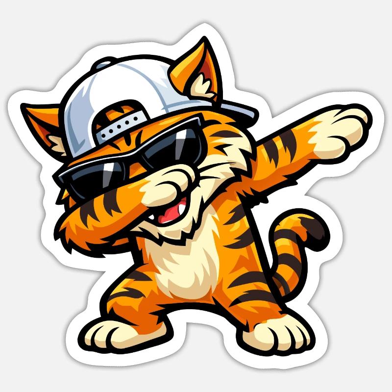 Dab Wildcat - Sticker taille S (10 x 10 cm) - blanc mat