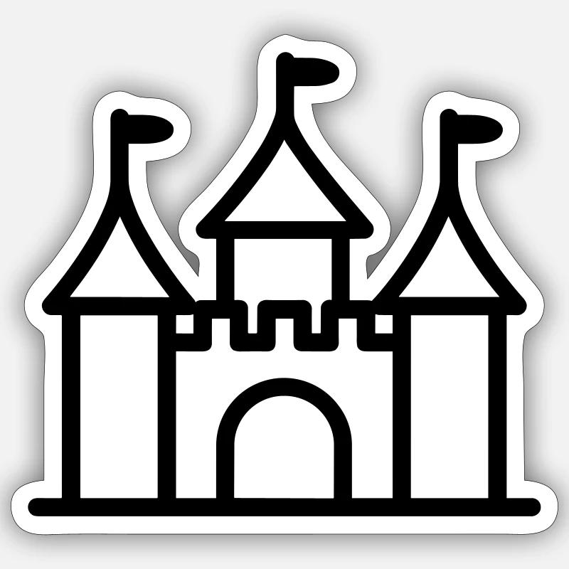 château - Sticker taille S (10 x 10 cm) - blanc mat