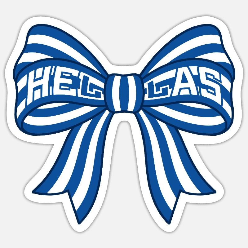 Blue White Bow Graphic - Sticker size S (10 x 10 cm) - white matte