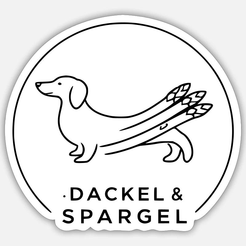 dackel und spargel Sticker Größe S (10 x 10 cm)