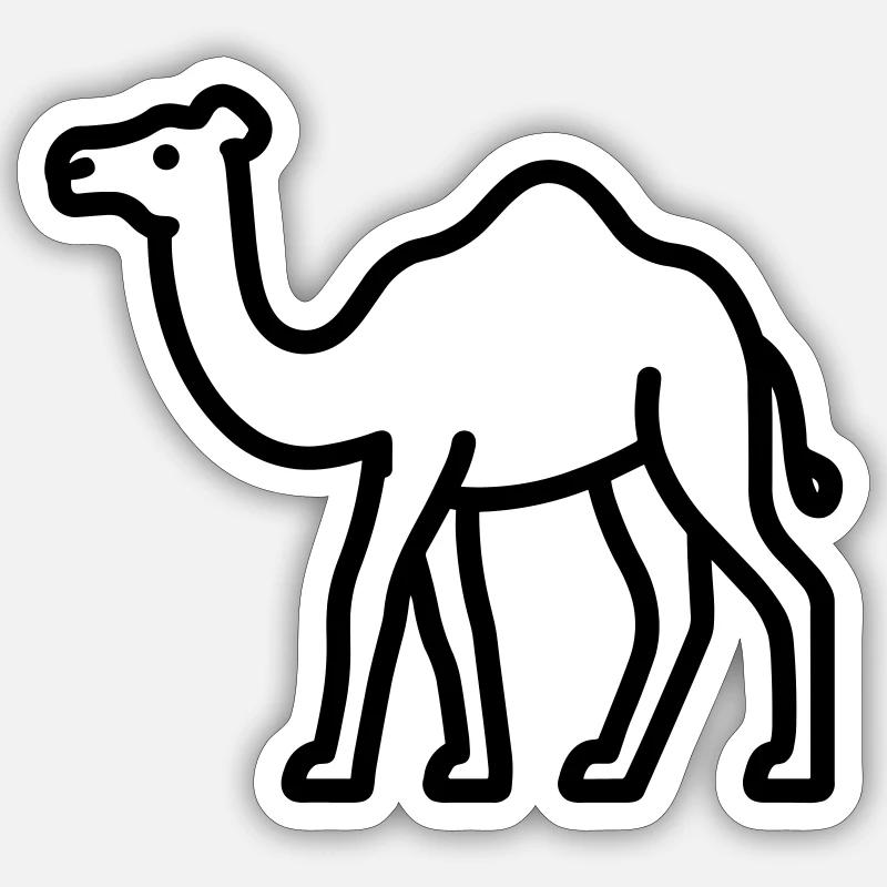 chameau - Sticker taille S (10 x 10 cm) - blanc mat