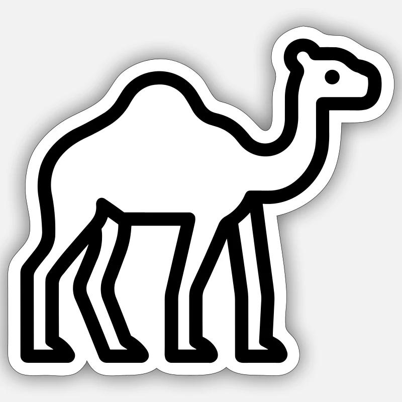 chameau - Sticker taille S (10 x 10 cm) - blanc mat