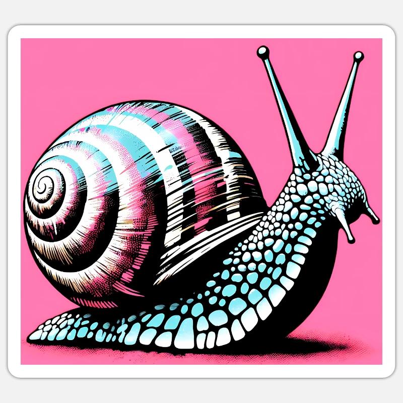 Escargot - Sticker taille S (10 x 10 cm) - blanc mat