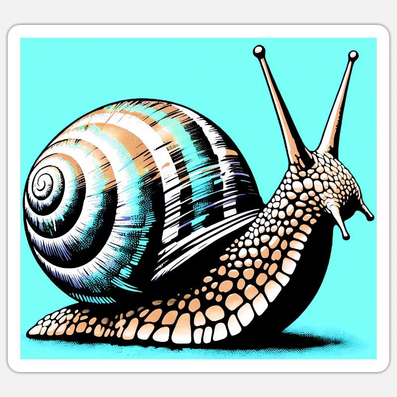 Escargot - Sticker taille S (10 x 10 cm) - blanc mat