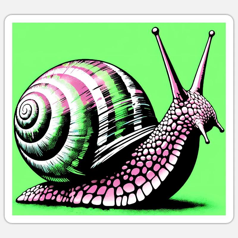 Schnecke - Sticker Größe S (10 x 10 cm) - Mattweiß