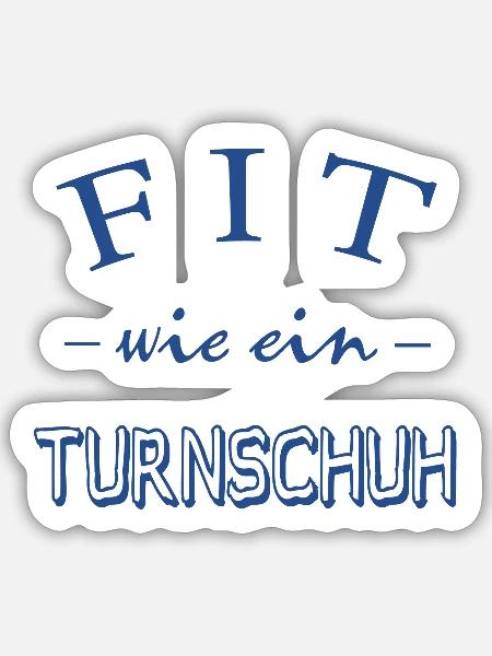 FIT wie ein Turnschuh - Sticker Größe S (10 x 10 cm) - Mattweiß