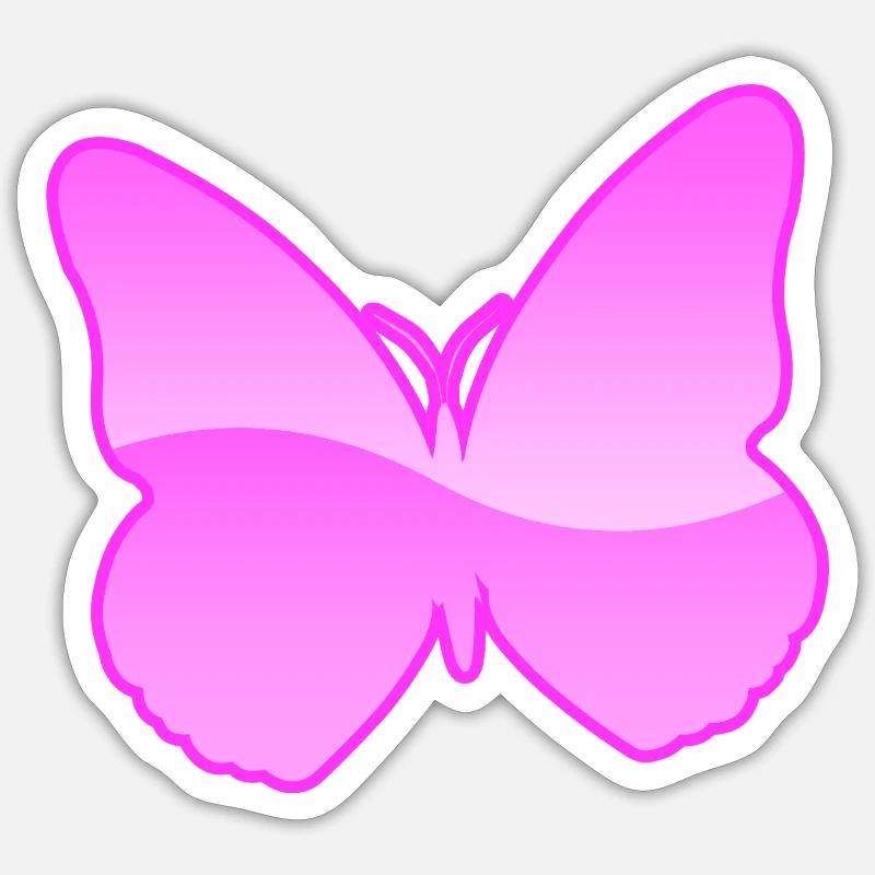 Papillon - Sticker taille S (10 x 10 cm) - blanc mat