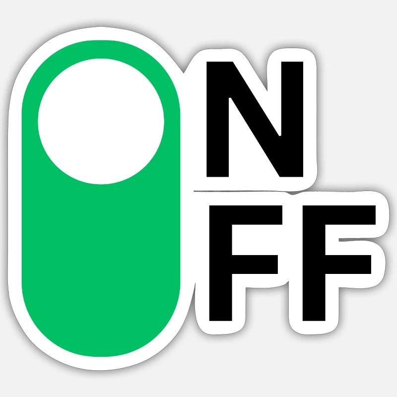 Mode ON/OFF - Sticker taille S (10 x 10 cm) - blanc mat