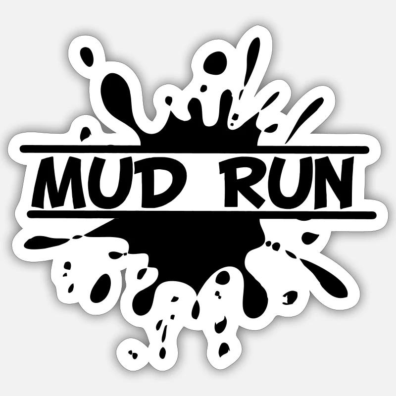 Mud Run Spetter – Modder Splash - Sticker Größe S (10 x 10 cm) - Mattweiß