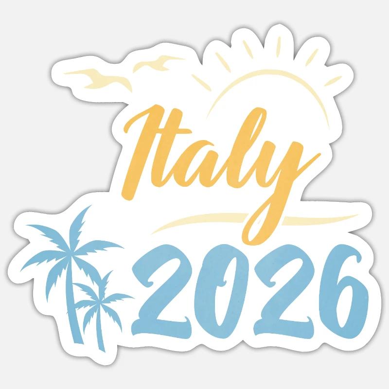 Italien 2026 - Sticker Größe S (10 x 10 cm) - Mattweiß