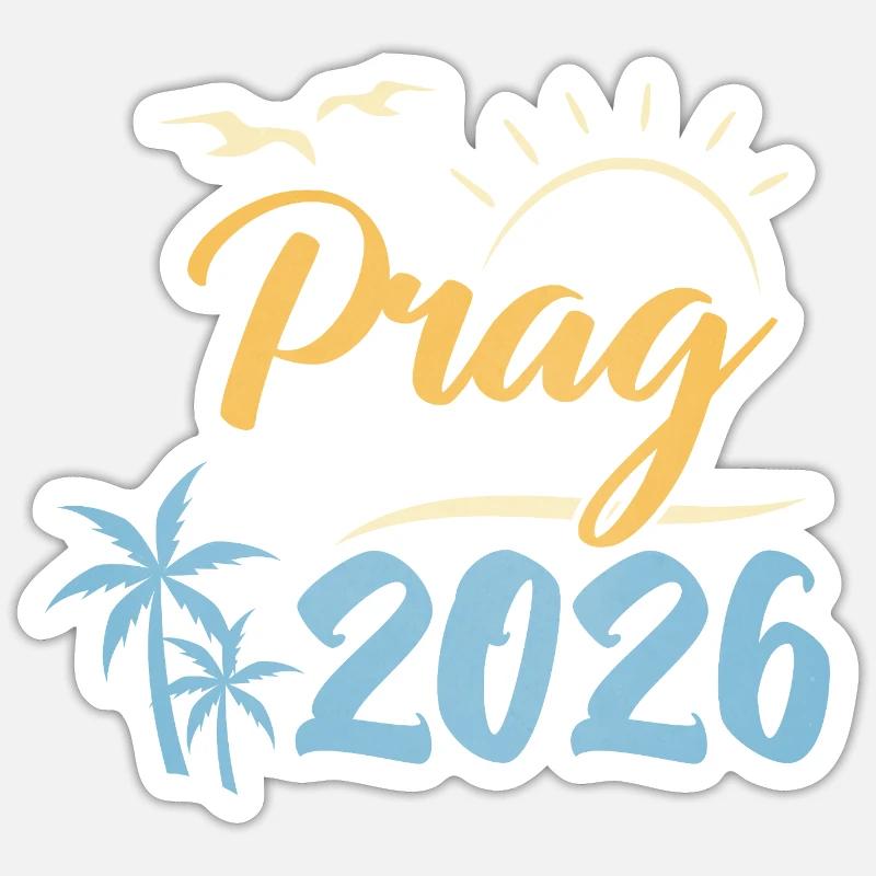 Prague 2026 - Sticker taille S (10 x 10 cm) - blanc mat