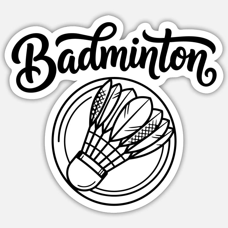 badminton - Sticker size S (10 x 10 cm) - white matte