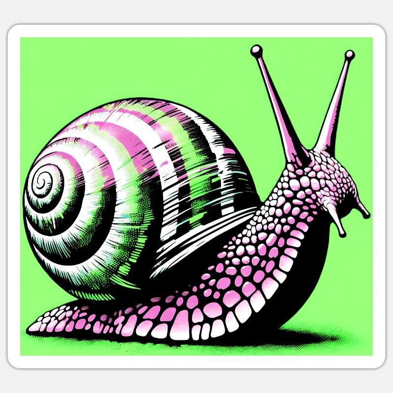 Escargot - Sticker taille S (10 x 10 cm) - blanc mat