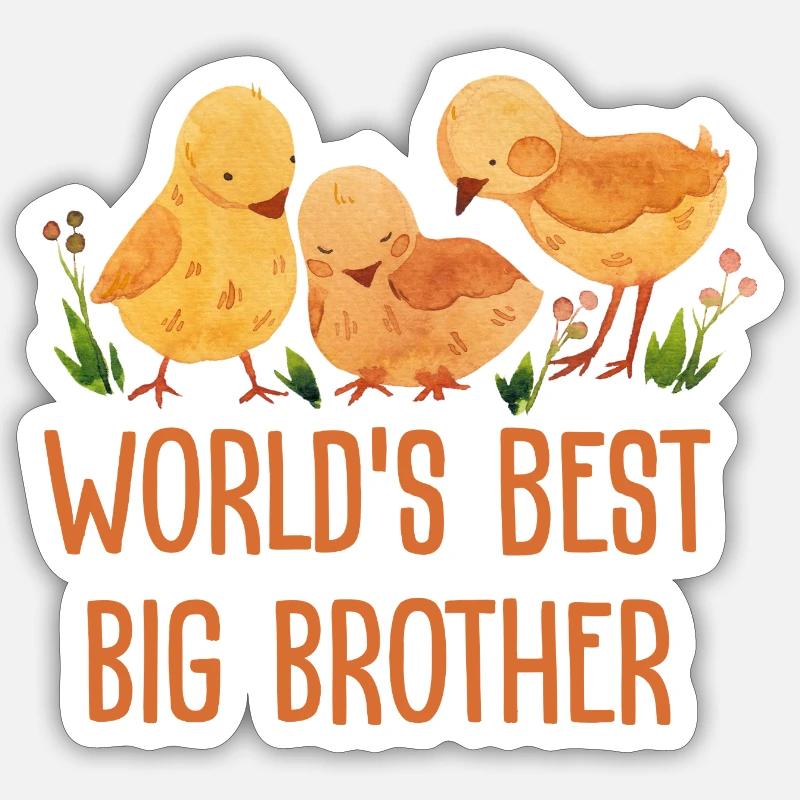 Weltbester Großer Bruder - Sticker Größe S (10 x 10 cm) - Mattweiß