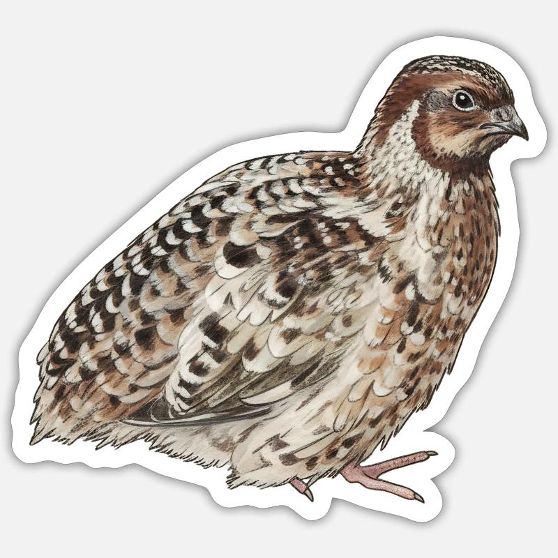 Quail - Redhead - Sticker size S (10 x 10 cm) - white matte