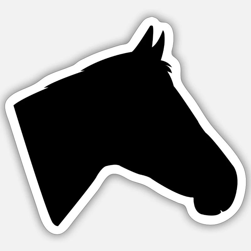 Tête de cheval - Sticker taille S (10 x 10 cm) - blanc mat