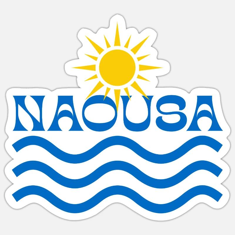 Naousa Sun Waves Logo - Sticker taille S (10 x 10 cm) - blanc mat