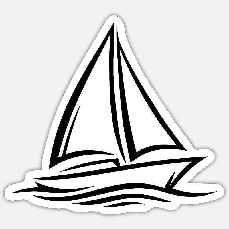 Sailboat - Sticker size S (10 x 10 cm) - white matte