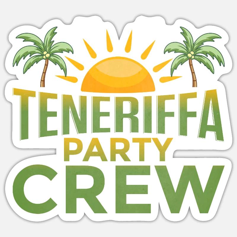 Tenerife Party Crew - Sticker size S (10 x 10 cm) - white matte