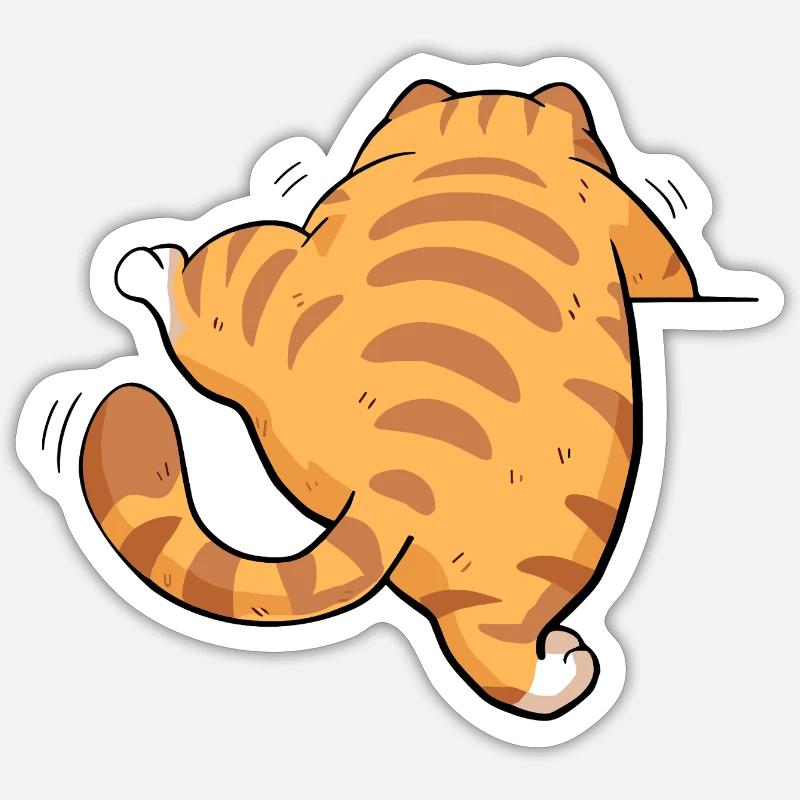 Rückansicht getigertes Kätzchen - Sticker Größe S (10 x 10 cm) - Mattweiß