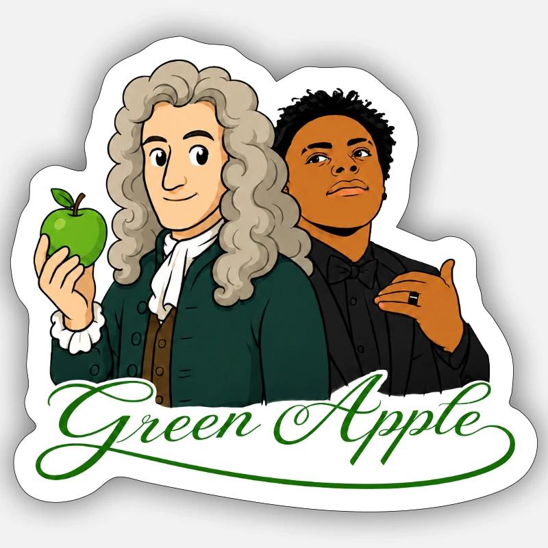 VERT POMME VERTE - Sticker taille S (10 x 10 cm) - blanc mat