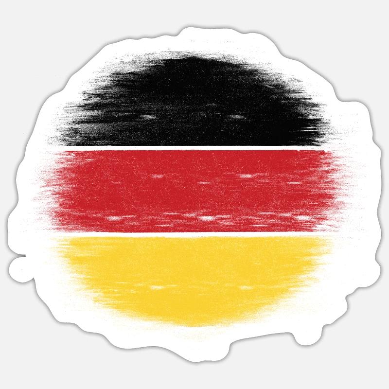 Drapeau de l’Allemagne - Sticker taille S (10 x 10 cm) - blanc mat