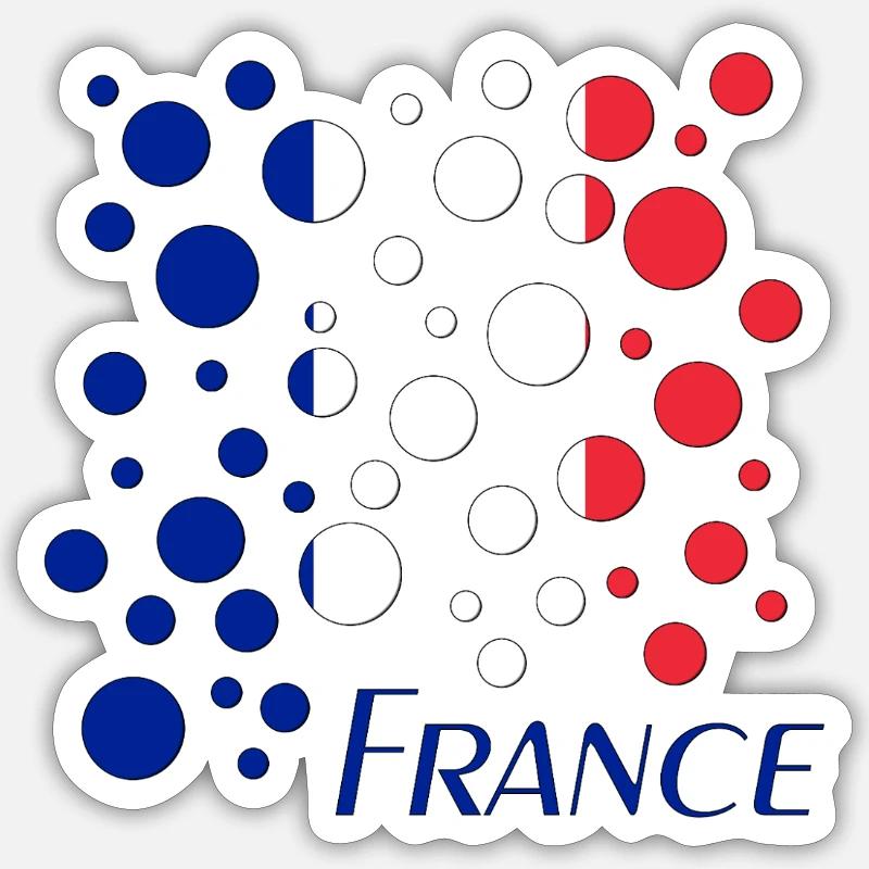 French Circle Dots Pattern - Sticker size S (10 x 10 cm) - white matte