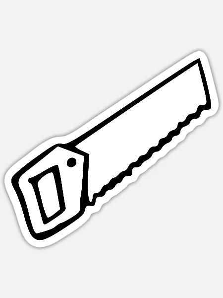 Säge Werkzeug Geschenk Handwerker Geschenk Einzug - Sticker Größe S (10 x 10 cm) - Mattweiß