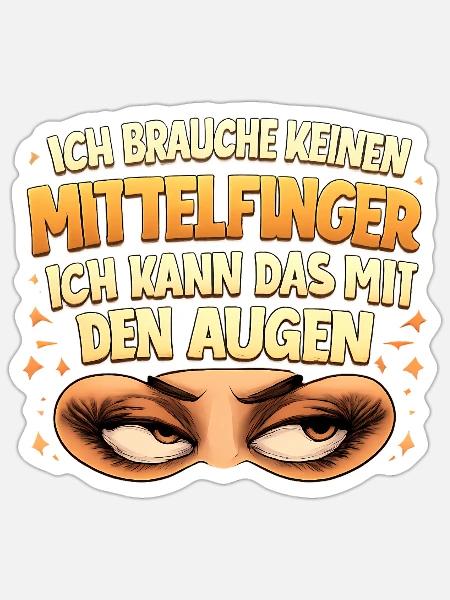 Ich brauche keinen Mittelfinger - Sticker Größe S (10 x 10 cm) - Mattweiß