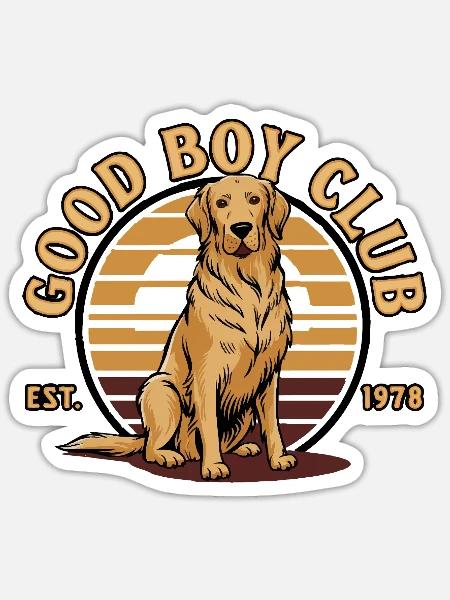 Golden Retriever Club - Sticker Größe S (10 x 10 cm) - Mattweiß