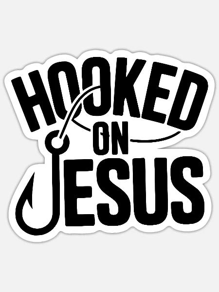Süchtig nach Jesus - Sticker Größe S (10 x 10 cm) - Mattweiß