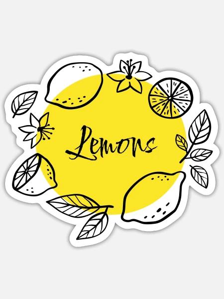 Zitronen  - Sticker Größe S (10 x 10 cm) - Mattweiß