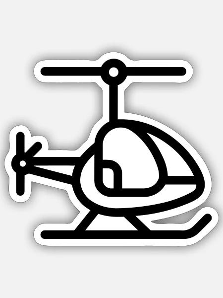 Gyrokopter - Sticker Größe S (10 x 10 cm) - Mattweiß