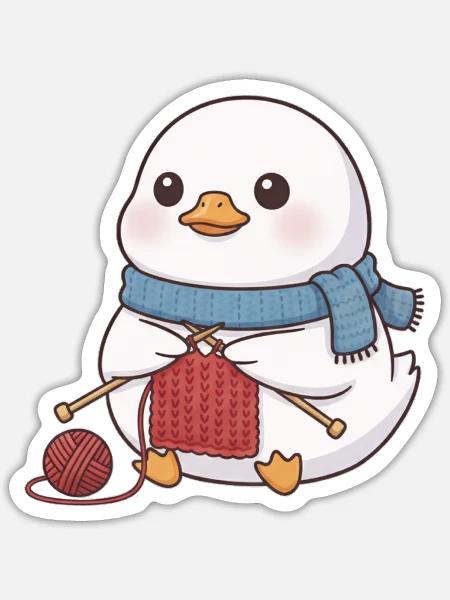 Stricken - Sticker Größe S (10 x 10 cm) - Mattweiß