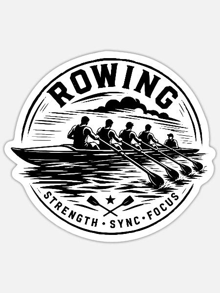 Rudern Team - Sticker Größe S (10 x 10 cm) - Mattweiß