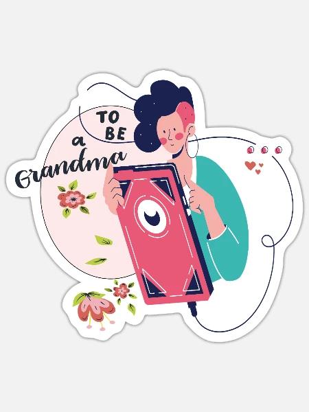 to be a grandma - Sticker Größe S (10 x 10 cm) - Mattweiß