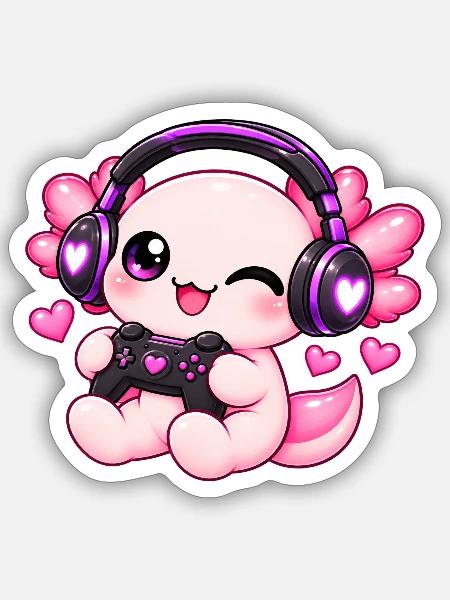 Gaming-Lotl - Sticker Größe S (10 x 10 cm) - Mattweiß