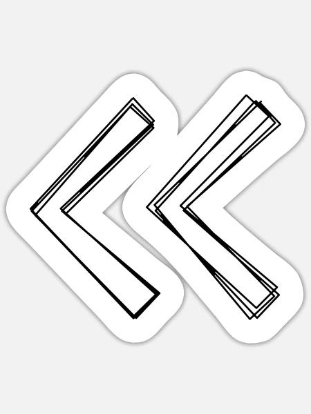 Guillemets handgezeichnet - Sticker Größe S (10 x 10 cm) - Mattweiß