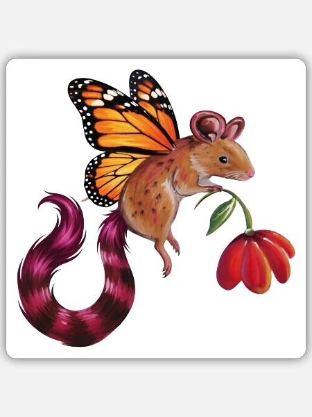 Fantastische Fledermaus - Sticker Größe S (10 x 10 cm) - Mattweiß