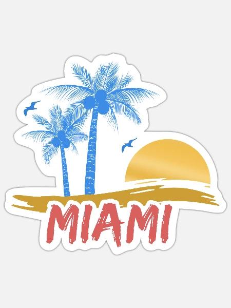 Geschenk für Miami - Sticker Größe S (10 x 10 cm) - Mattweiß