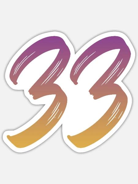 33 - Sticker Größe S (10 x 10 cm) - Mattweiß