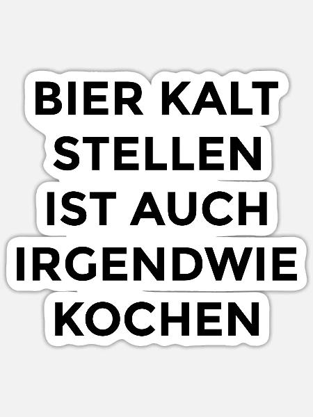 Bier Shirt - Sticker Größe S (10 x 10 cm) - Mattweiß
