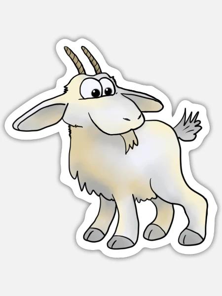 Ziege - Sticker Größe S (10 x 10 cm) - Mattweiß