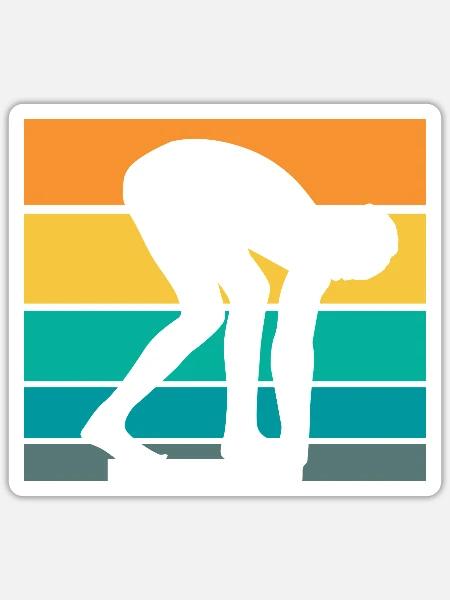 Schwimmsport Schwimmer Spruch Geschenk - Sticker Größe S (10 x 10 cm) - Mattweiß