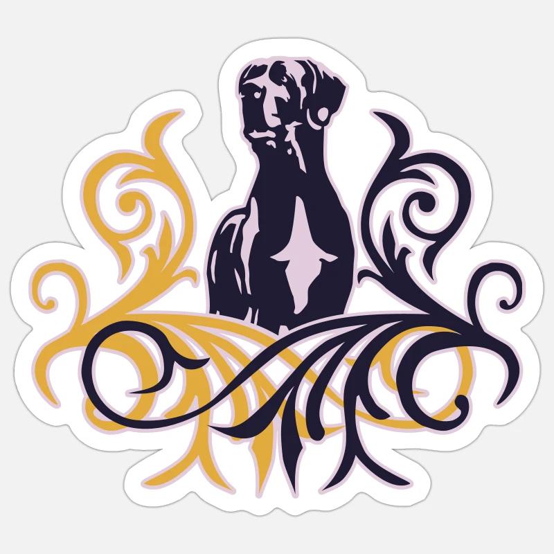 Duitse doggen - Sticker taille S (10 x 10 cm) - blanc mat