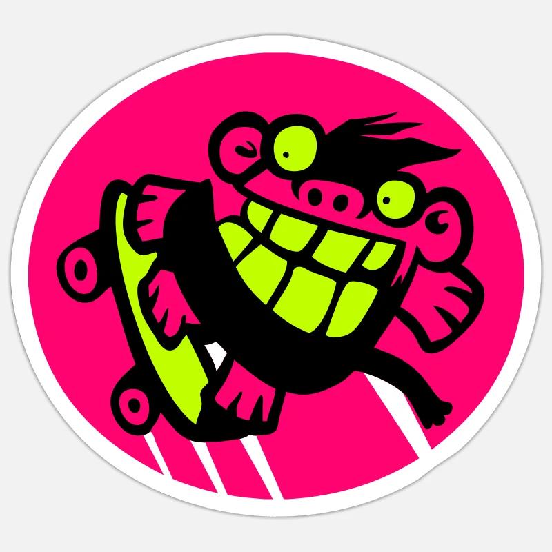 Skateboarding Affe! Sticker Größe S (10 x 10 cm)