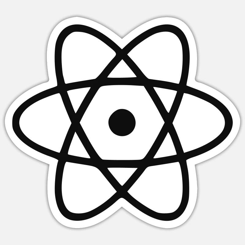 Atom - Sticker Größe S (10 x 10 cm) - Mattweiß