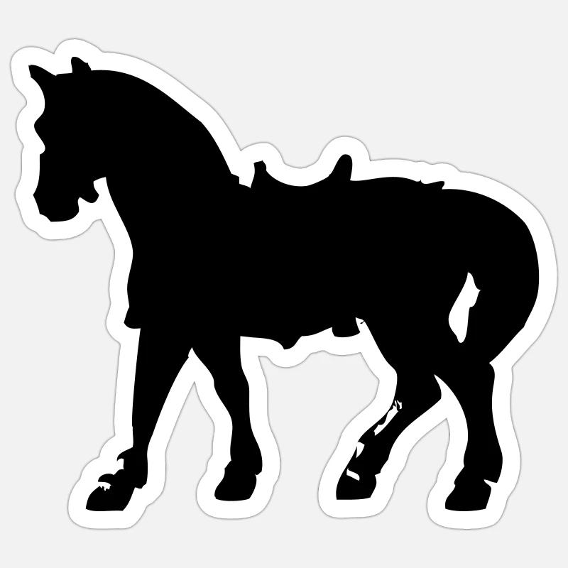 Pferd - Sticker Größe S (10 x 10 cm) - Mattweiß