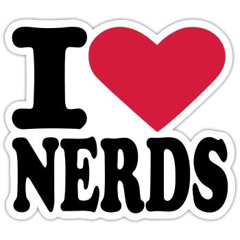 Nerds - Sticker size S (10 x 10 cm) - white matte - Front